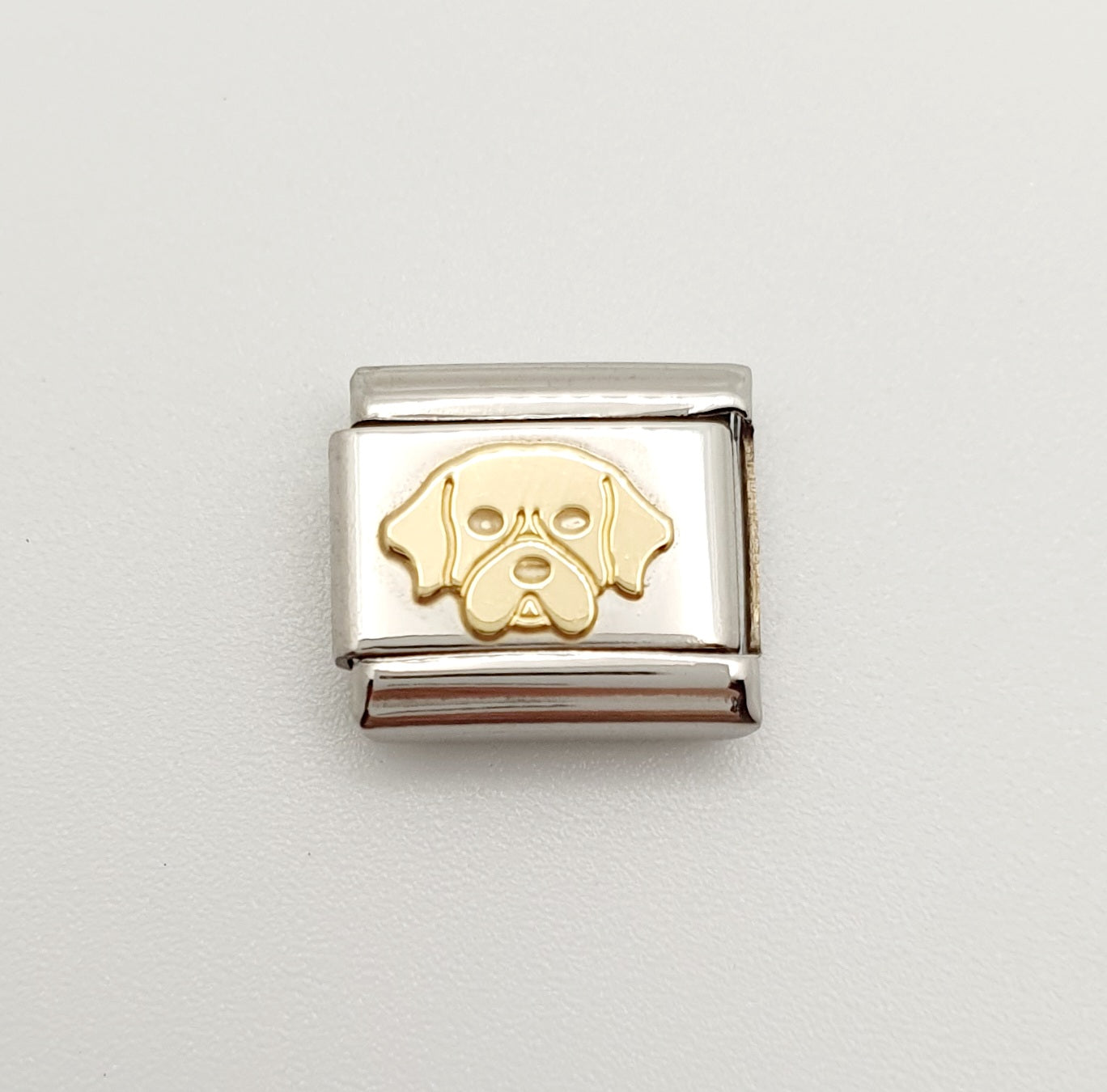 Nomination Charm Link "Golden Retriever" Stainless Steel with 18k Gold, 030162 56