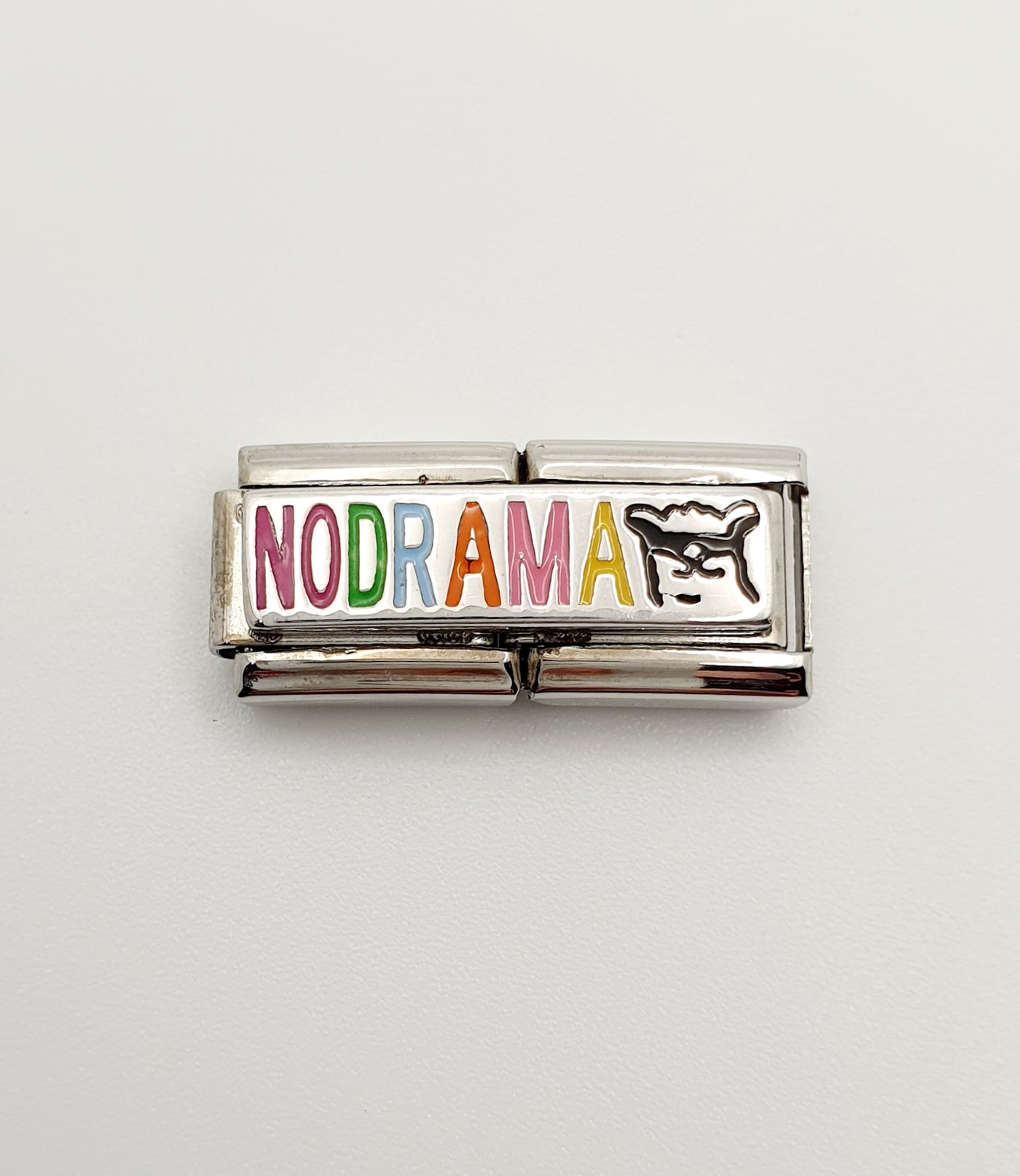 Nomination Charm Double Link "No Drama Llama" Stainless Steel with Enamel & 925 Silver