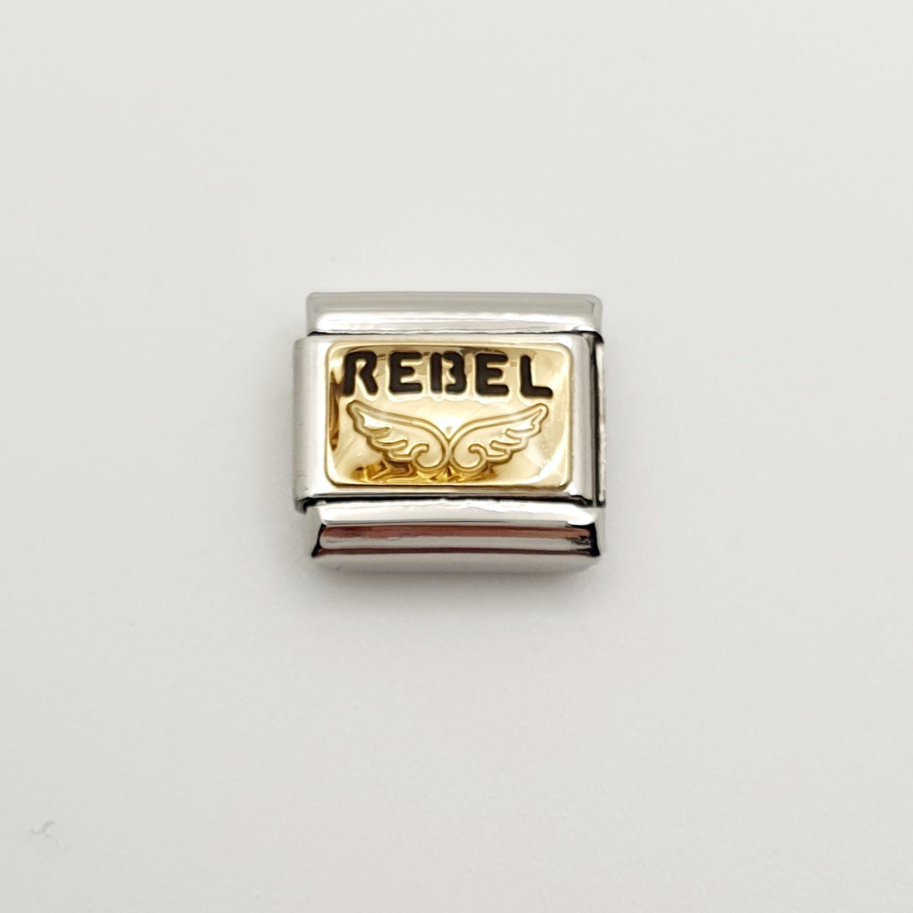 Nomination Charm Link "Rebel Angel" Stainless Steel with Enamel & 18K Gold, 030284 36