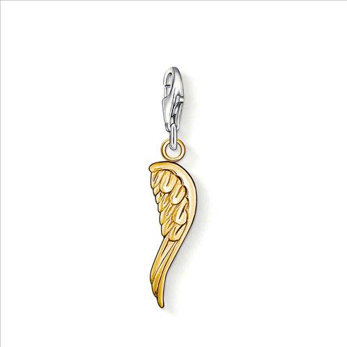 Charm Club CC958 Yellow Gold Plated Angel Wing Charm