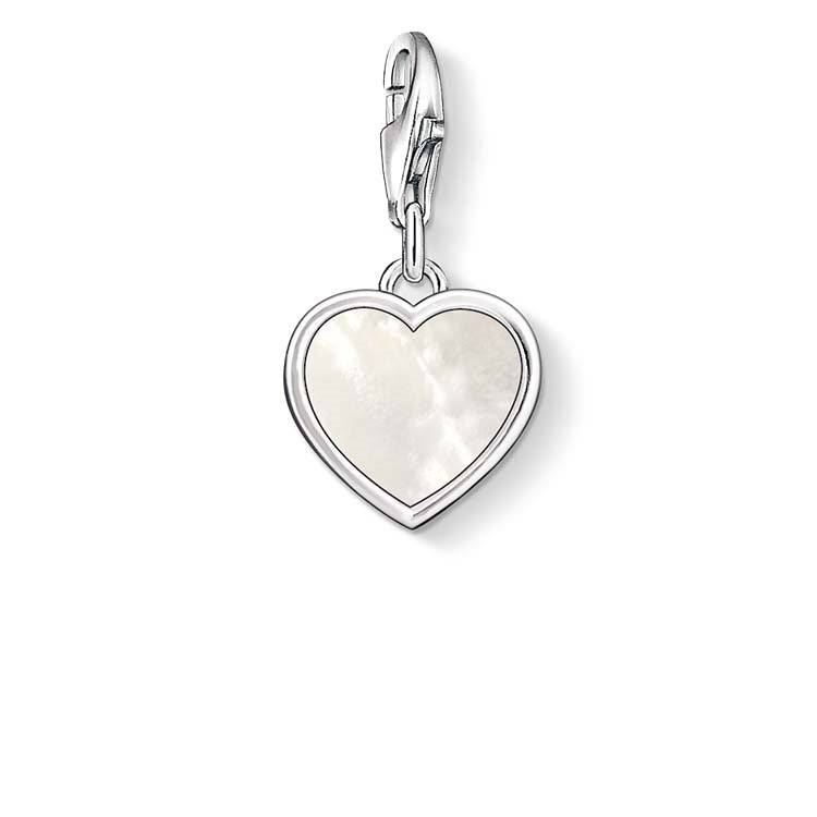 Thomas Sabo Charm Club Sterling Silver Mother Of Pearl Heart Charm