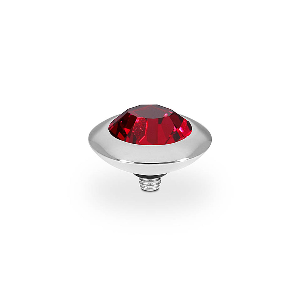 Qudo Tondo Top 13mm, Stainless Steel, Ruby Colour European Crystal Q629509