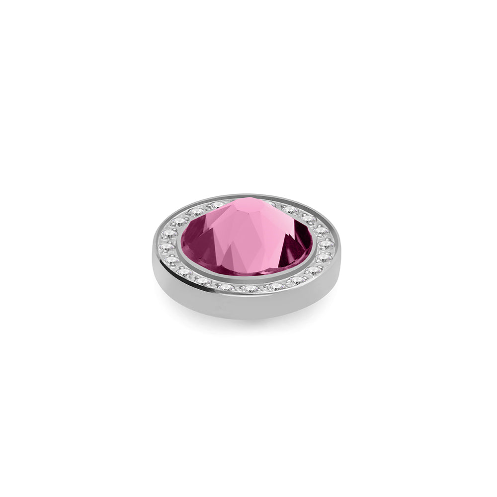 Qudo Canino Deluxe Top 10.5mm, Stainless Steel, Light Rose Colour & Clear EuroCrystals