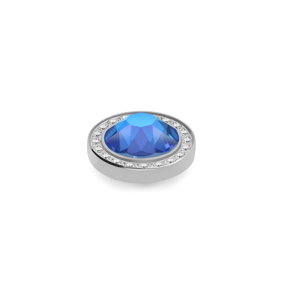 Canino Deluxe Top 10.5mm, Stainless Steel, Royal Blue Delite Colour & Clear EuroCrystals