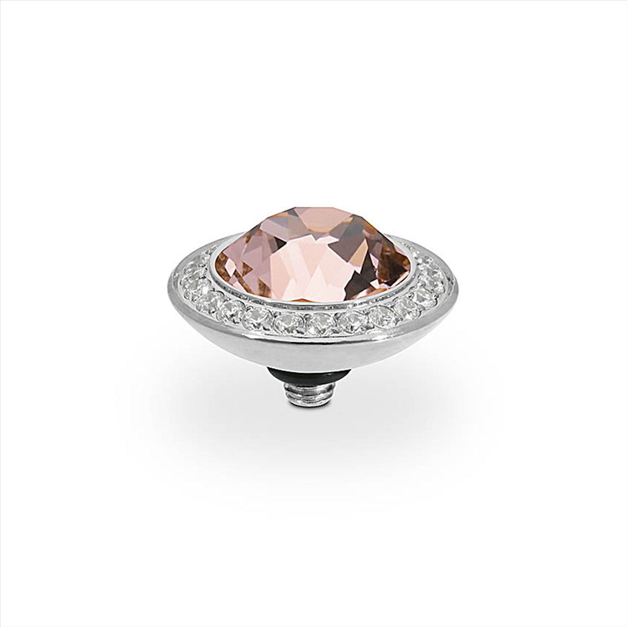 Q647005 Interchangeable Tondo Deluxe top 13mm s/steel vintage rose col. & clear European crystals (647005)
