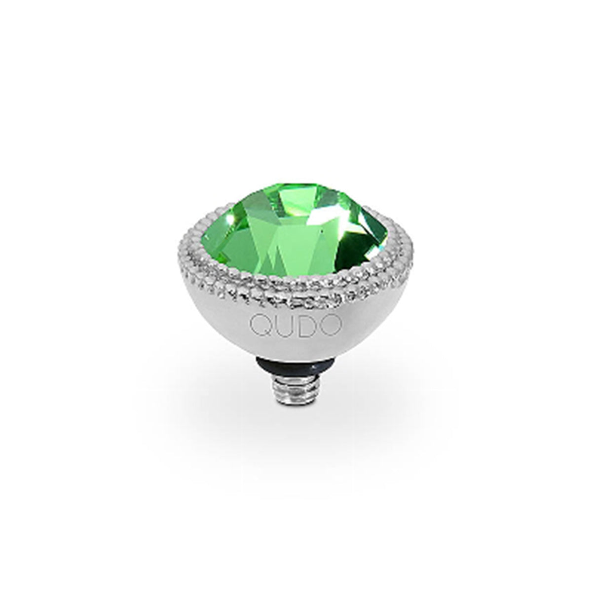 Qudo Fabero Top 11mm, Stainless Steel, Peridot Colour EuroCrystal Q670836