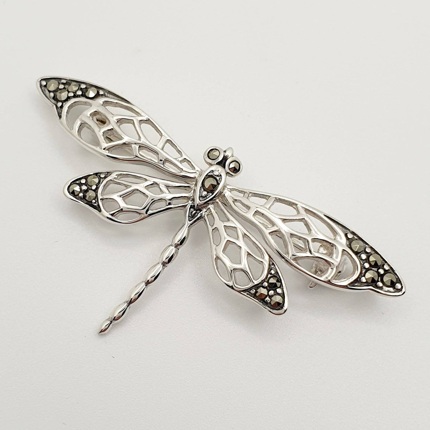 Sterling Silver Marcasite Set Butterfly Brooch