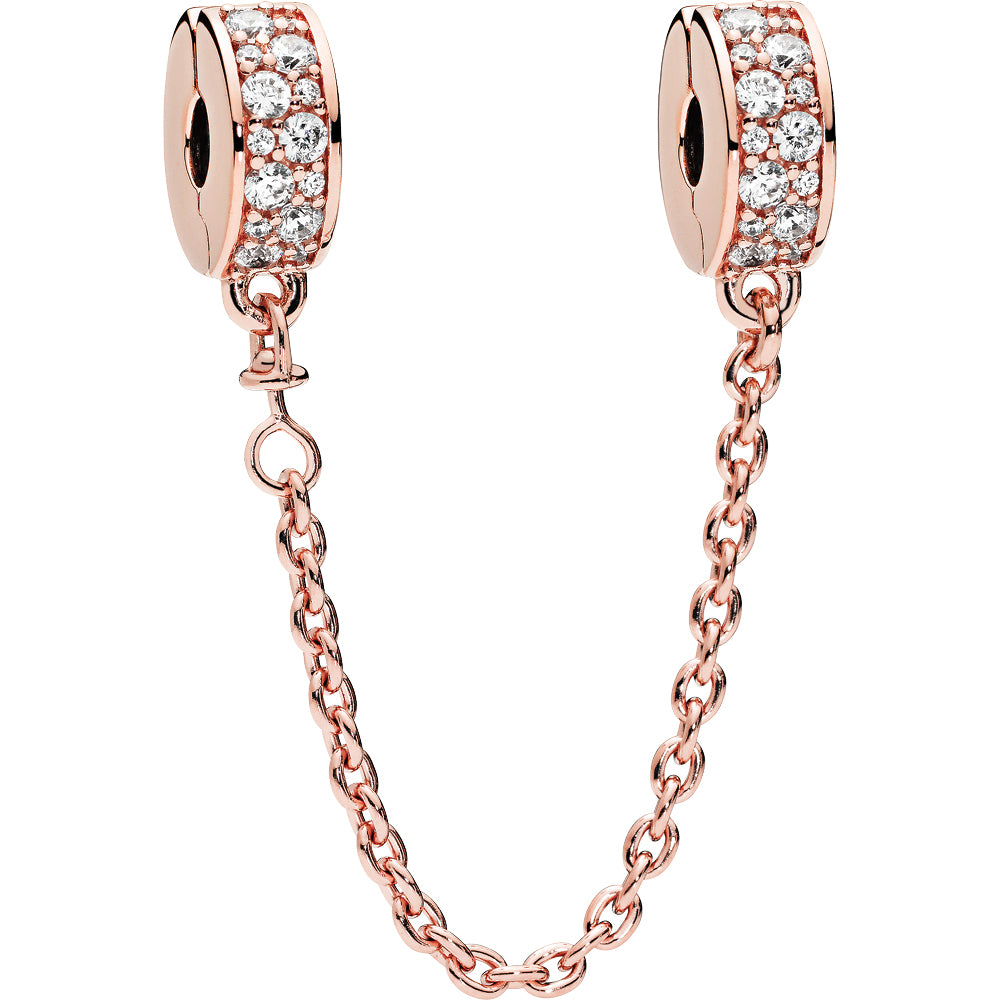 PANDORA Rose Shining Elegance Safety Chain w CZ