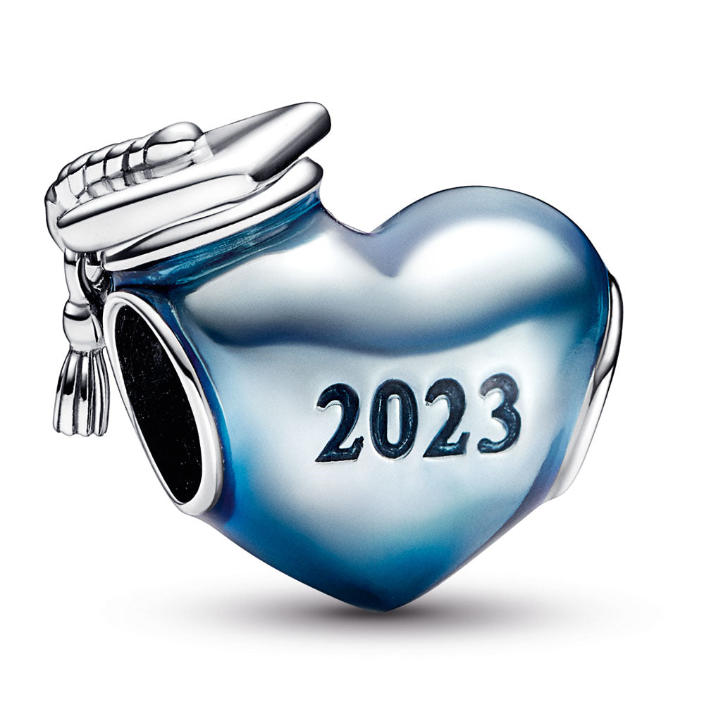 PANDORA Blue 2023 Graduation Heart Charm