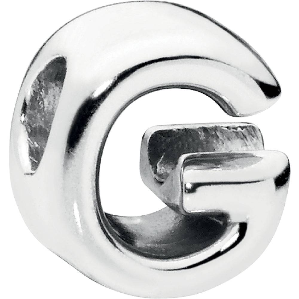 Letter G Silver Charm