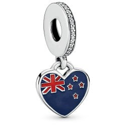 New Zealand Silver Hanging Charm w Mixed Enamel & CZ