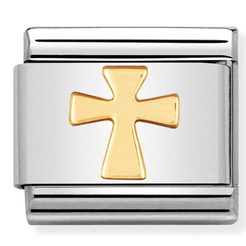 Nom-030105 01 Comp Classic Religious St/Steel & 18Ct Gold (Cross)