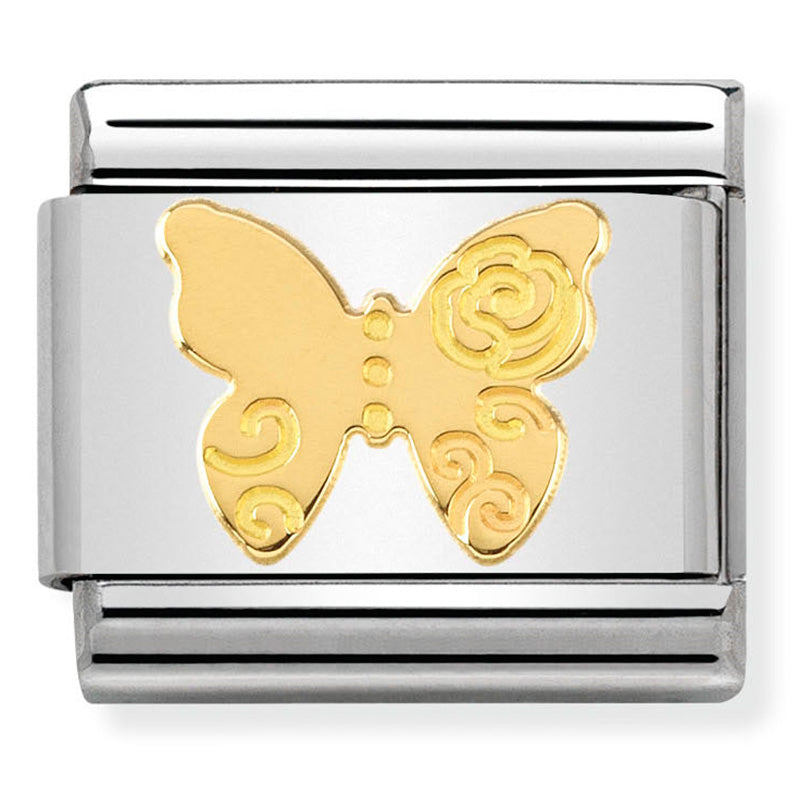 Nom-030162 13 Comp Classic Symbols St/Steel & 18Ct Gold (Butterfly Versailles)