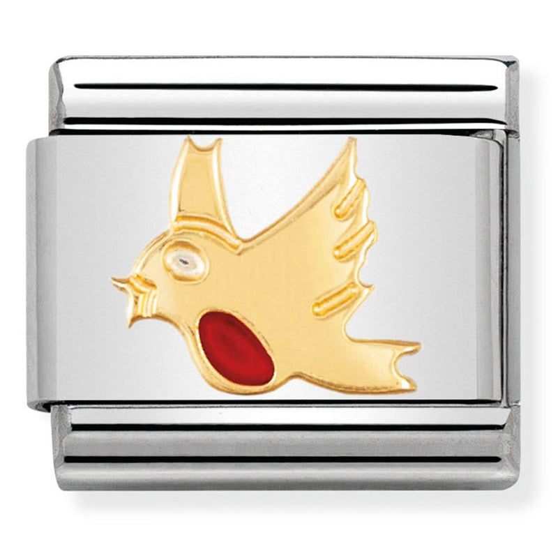 Nom-030211 06 Comp Classic Air Animals St/Steel, Enamel & 18Ct Gold (Robin)