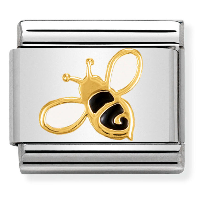 Nom-030278 01 Comp Classic Nature St/Steel, Enamel & 18Ct Gold (Bee)