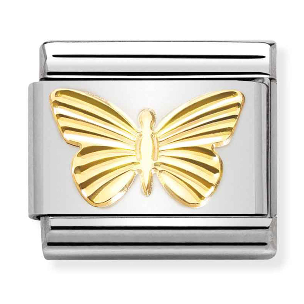 Nom-030149 45 Comp Classic Symbols St/Steel & 18Ct Gold (Etched Butterfly)