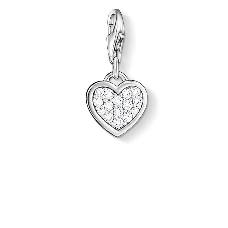 C/Club Heart Pavé Cz Silver Charm