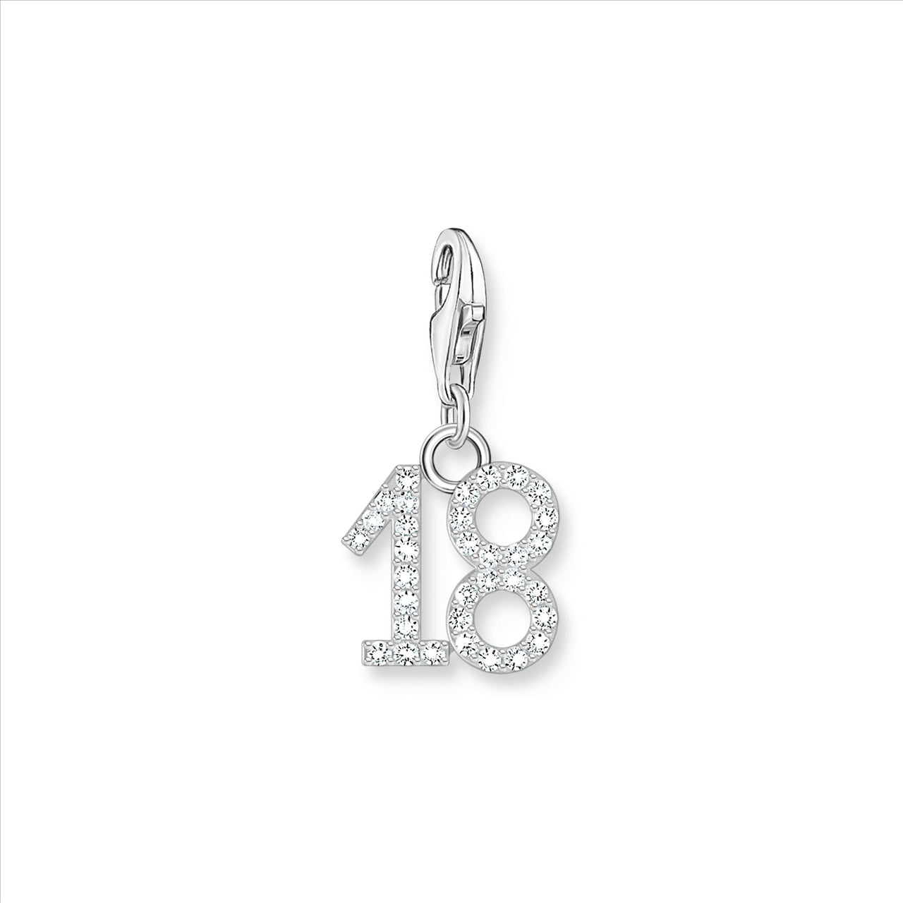 C/Club CC2134 Sterling Silver Number 18 Cz Set Charm