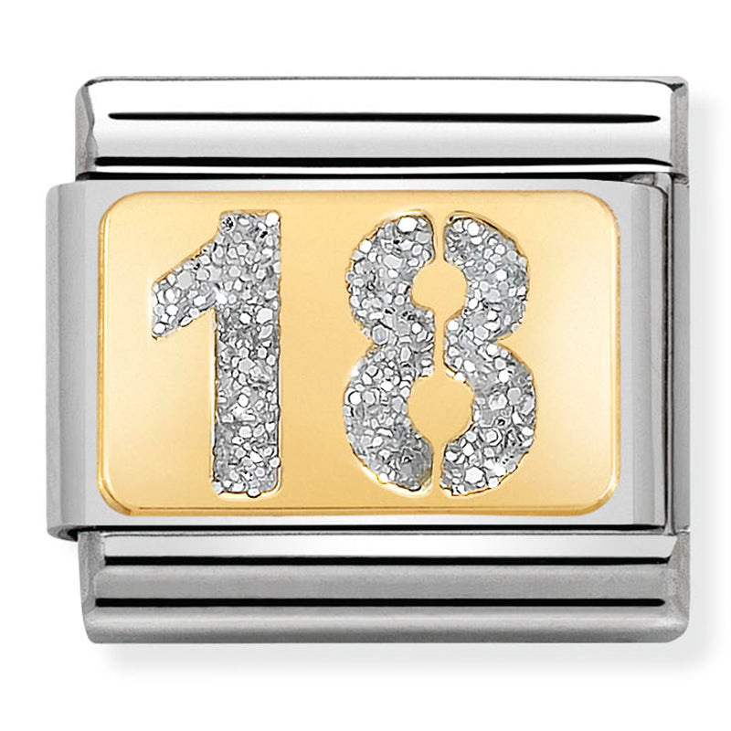 Nom-030224 01 Comp Classic Plate Glitter In St/Steel, Glitter Enamel & 18Ct Gold (Glitter 18)