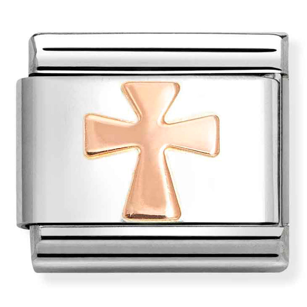 Nom 430104 56 Comp Classic Symbols Steel And 9K Rose Gold Cross