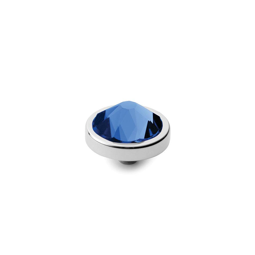 Qudo Canino top 9mm - Stainless Steel sapphire coloured. Swarovski crystal.