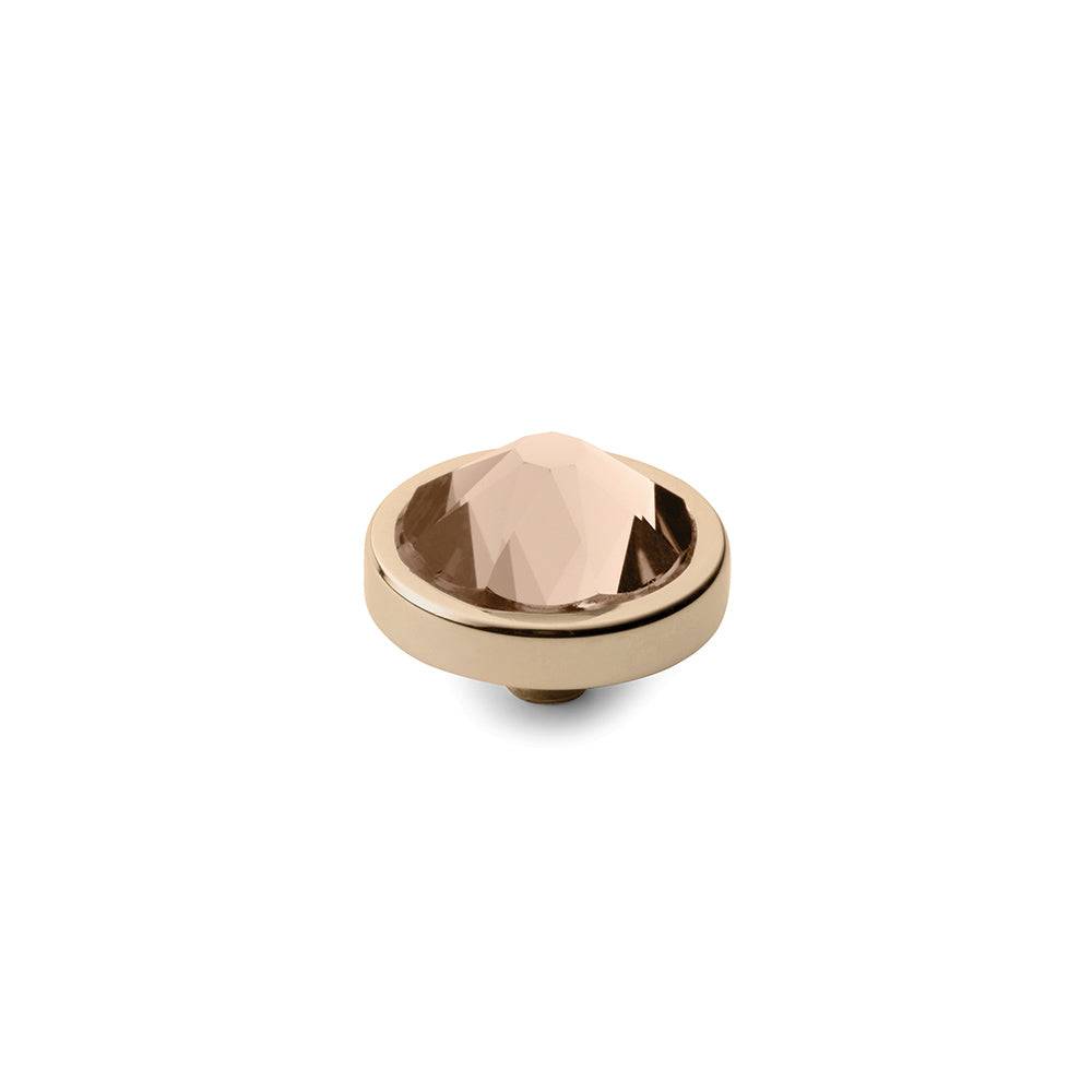 Qudo- Canino Top 9Mm - S/S G/Ip Silk (Dusky Pink) Col. Swarovski Crystal