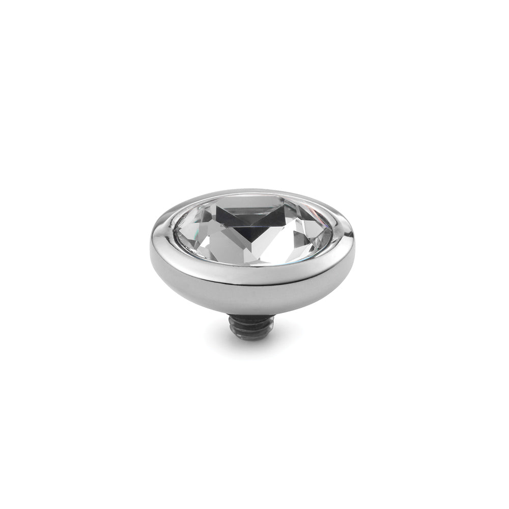 Qudo Piave Oval top 9x11mm - Stainless Steel crystal colour Swarovski crystal.