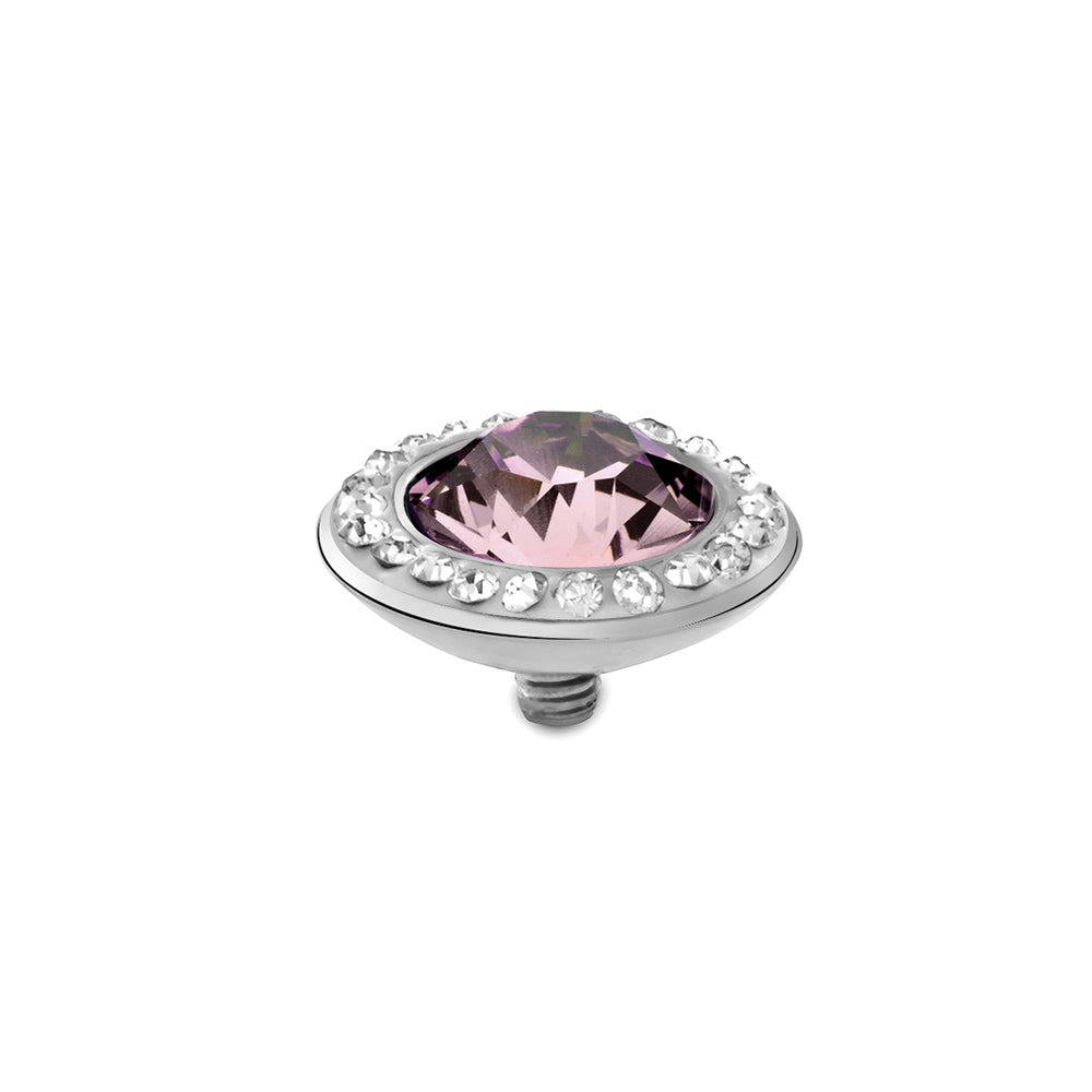 QudoTondo Deluxe Top13Mm Stainless Steel Light Amethyst Swarovski Crystal.