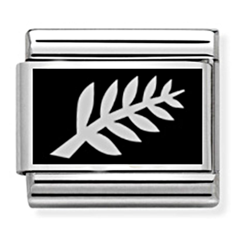 Nom-330206 13 Comp Classic Symbols St/Steel, Enamel & Silver 925 (Nz Silver Fern)