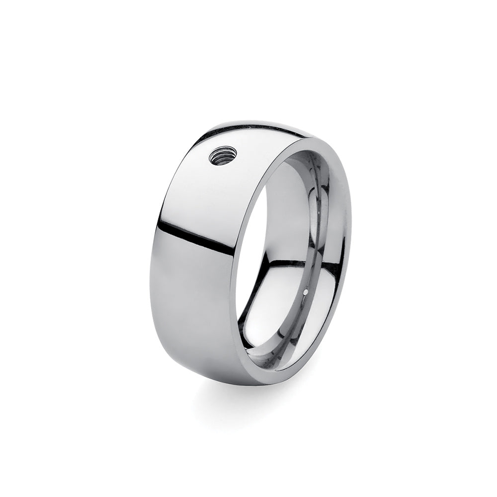 Qudo Interchangeable s/steel wide base ring size 52/L