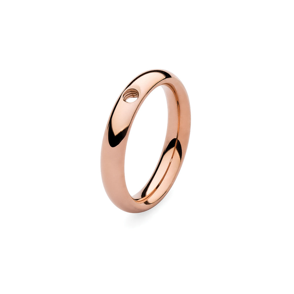 Qudo Interchangeable s/steel RG/IP narrow base ring 58/Q