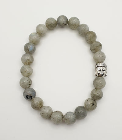 Labradorite Stretch Bracelet with Buddah Head
