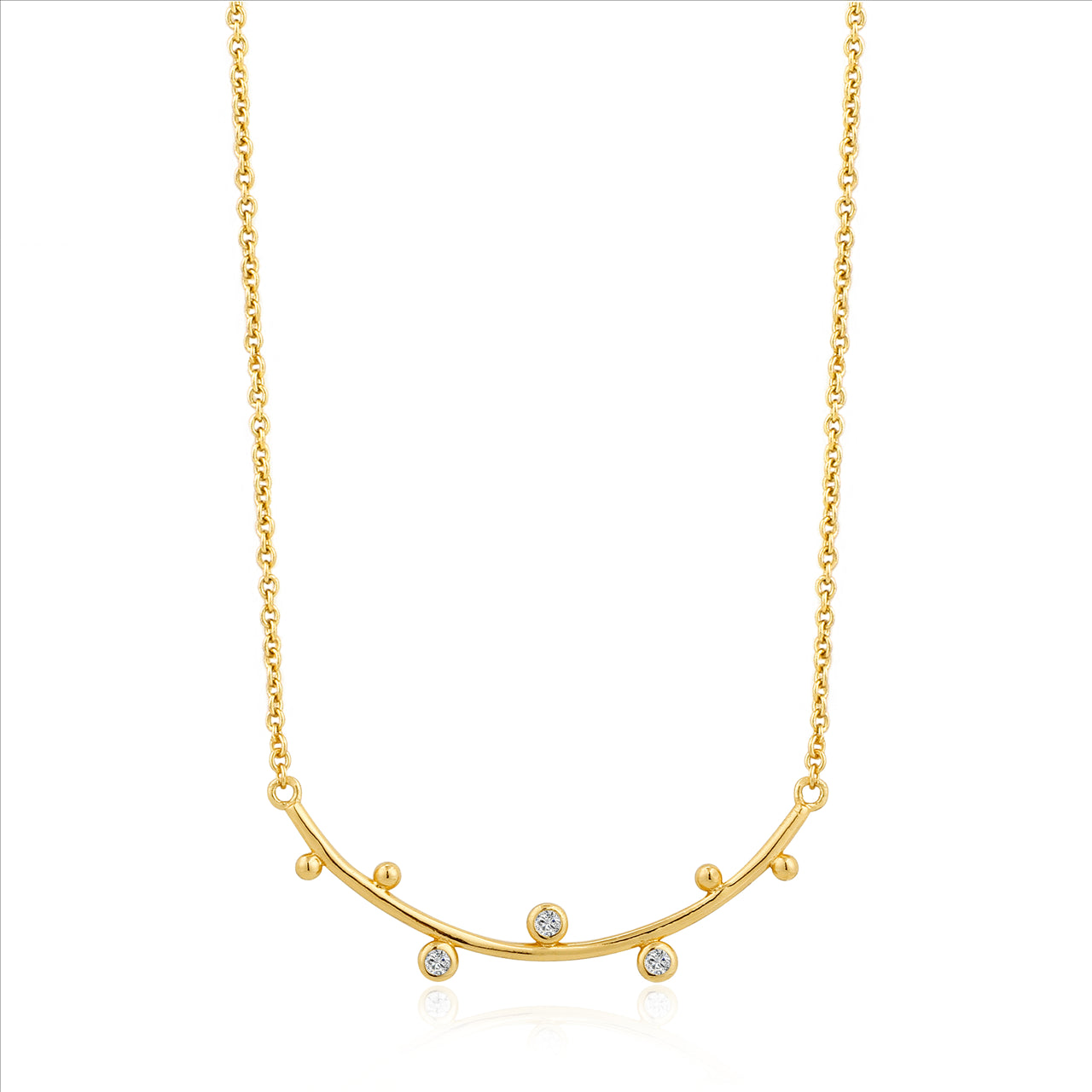 Ania Haie N003-01G Sterling Silver Goldplated Cz Necklace