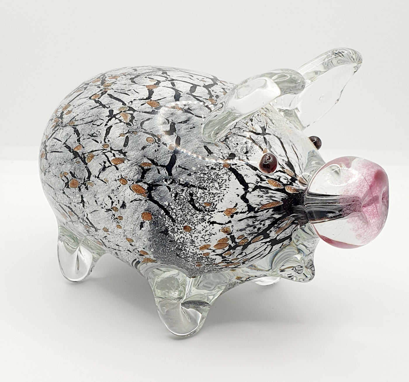 Hand Blown Pig Coloured Glass Cmg Porco