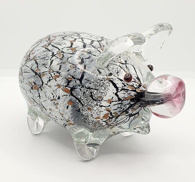 Hand Blown Pig Coloured Glass Cmg Porco