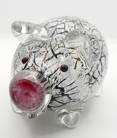 Hand Blown Pig Coloured Glass Cmg Porco