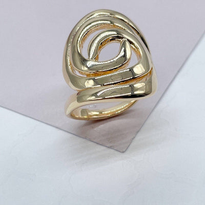 18k Gold Filled Plain Swirly Gold Ring: 9