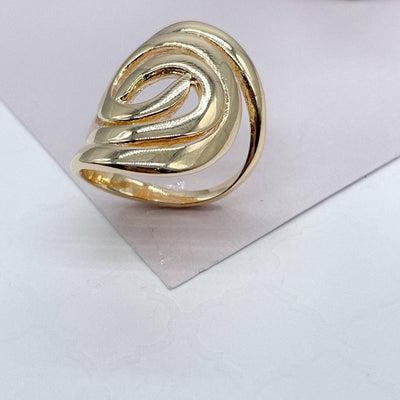 18k Gold Filled Plain Swirly Gold Ring: 9