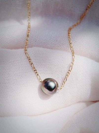 Single Floating Tahitian Pearl Necklace - Miliani: 17 Inch