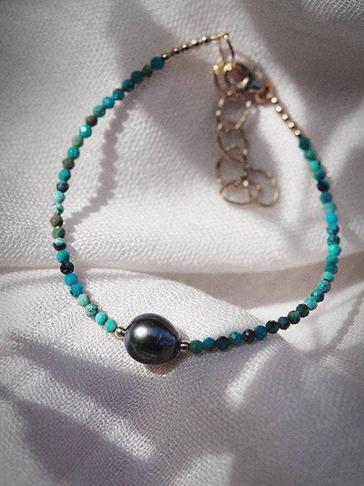 Dainty Turquoise Tahitian Pearl Bracelet