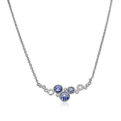 Galaxy Dreams Rhodium plated Blue purple Tanzanite Cubic Zirconia Pendant/Necklace