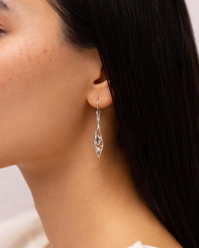 Avalon Drop Earrings with Blue Topaz and Pearl