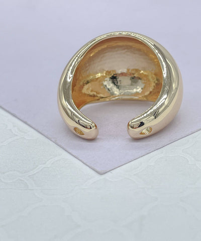 18k Gold-filled Adjustable XL Smooth Plain Dome Ring