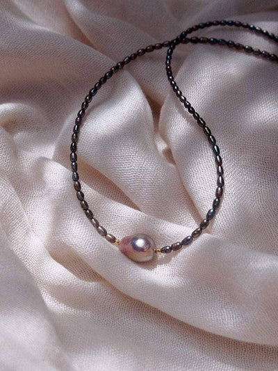 Baroque Pink Pearl Choker Necklace - Kaimalie