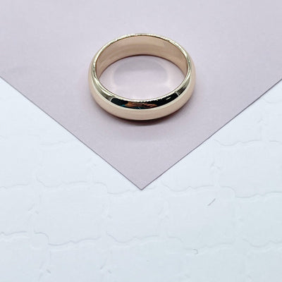 18K Gold Filled Plain Ring, Engagement Band Ring: 7