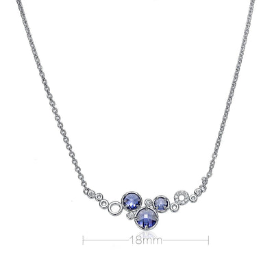 Galaxy Dreams Rhodium plated Blue purple Tanzanite Cubic Zirconia Pendant/Necklace