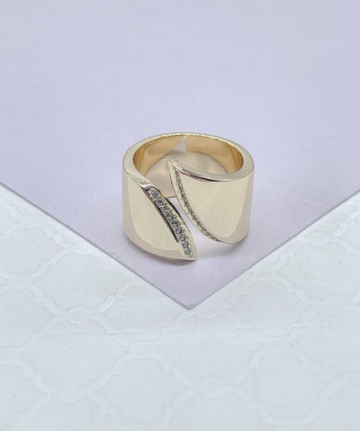 18k Gold-filled Adjustable Dual Ended Chunky Plain Ring with