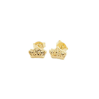 18k Gold Filled Crown Stud Earrings For Wholesale And Jewelry Supplies