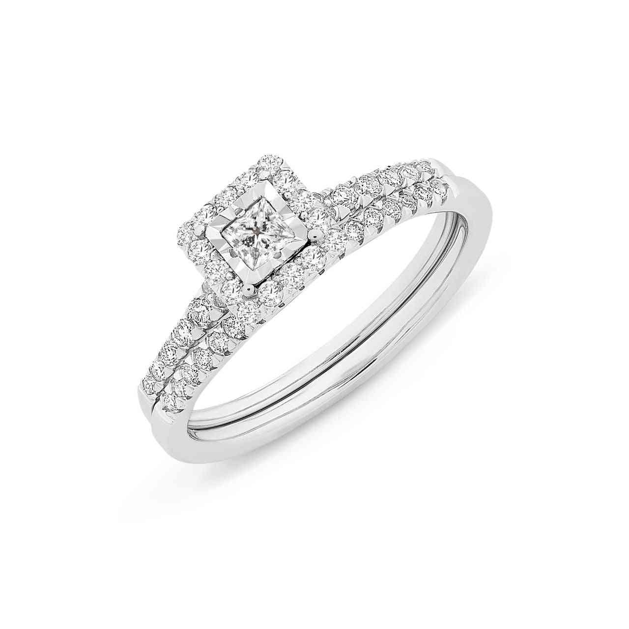 9ct Diamond Bridal Engagement Ring Set 0.35ct  Diamond Jeweller Auckland -  Afterpay and ZIP Payment options
