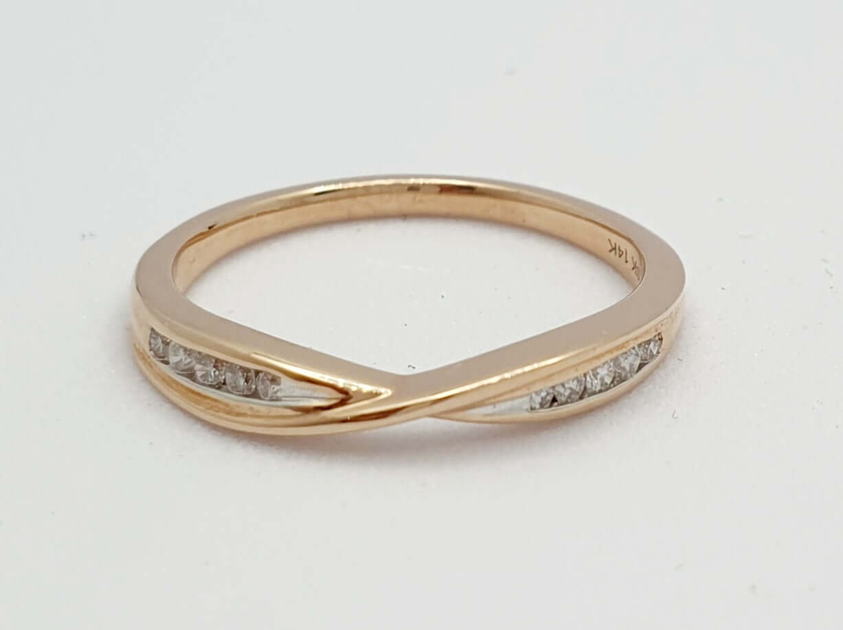 14ct Rose Gold Diamond Ring 0.10ct TDW